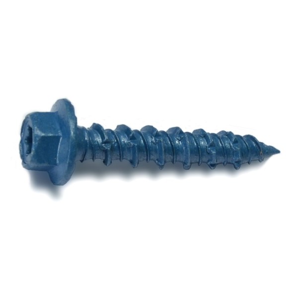 Torquemaster Masonry Screw, 5/16" Dia., Hex, 1 3/4 in L, Steel Blue Ruspert, 50 PK 54274